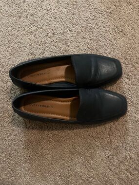 Lucky Brand Women’s Navy Leather Slip-On Loafers
